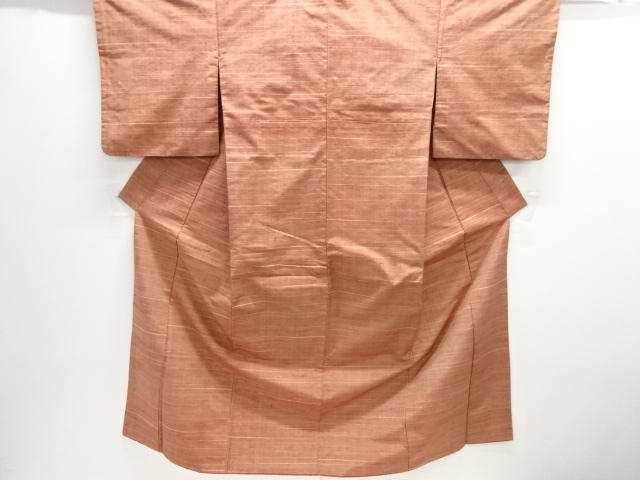 JAPANESE KIMONO / ANTIQUE KIMONO / SILK / TSUMUGI / WOVEN STRIPE